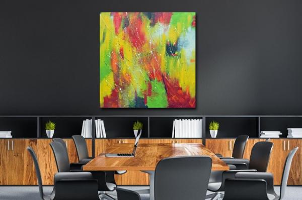 Buy hand-painted structure picture living area - Abstract 1414